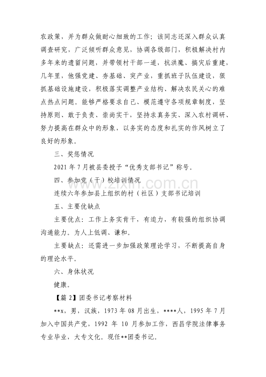 团委书记考察材料(合集三篇).pdf_第2页