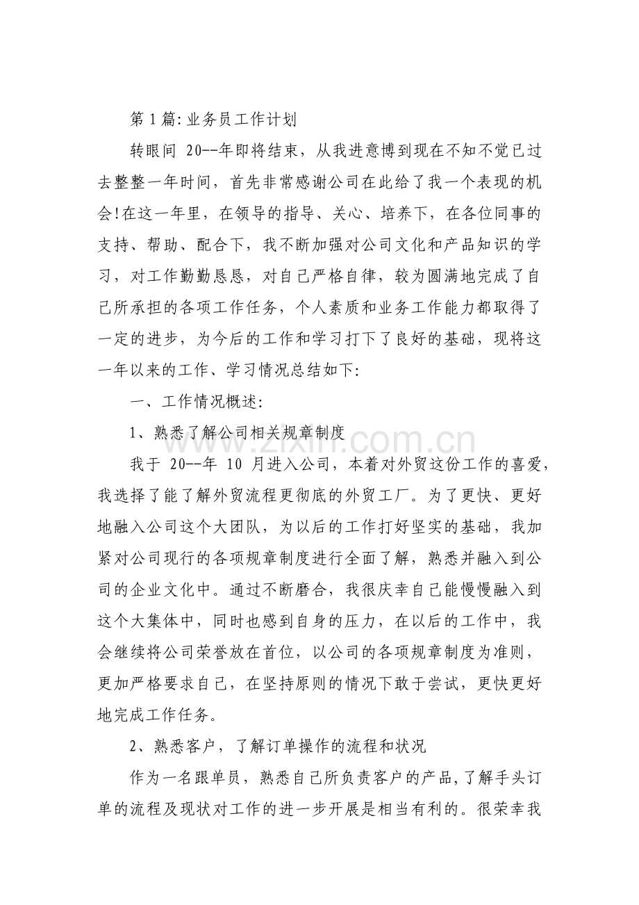 业务员工作计划十篇.pdf_第1页