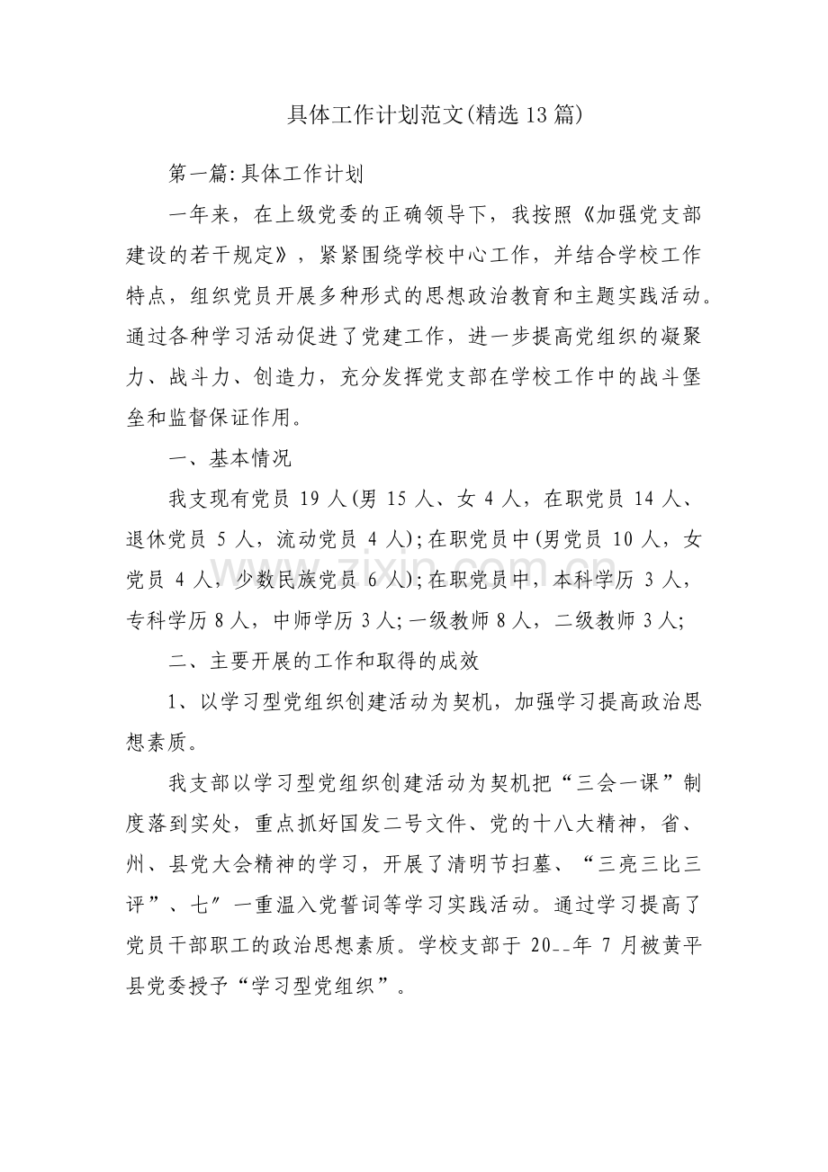 具体工作计划范文(13篇).pdf_第1页