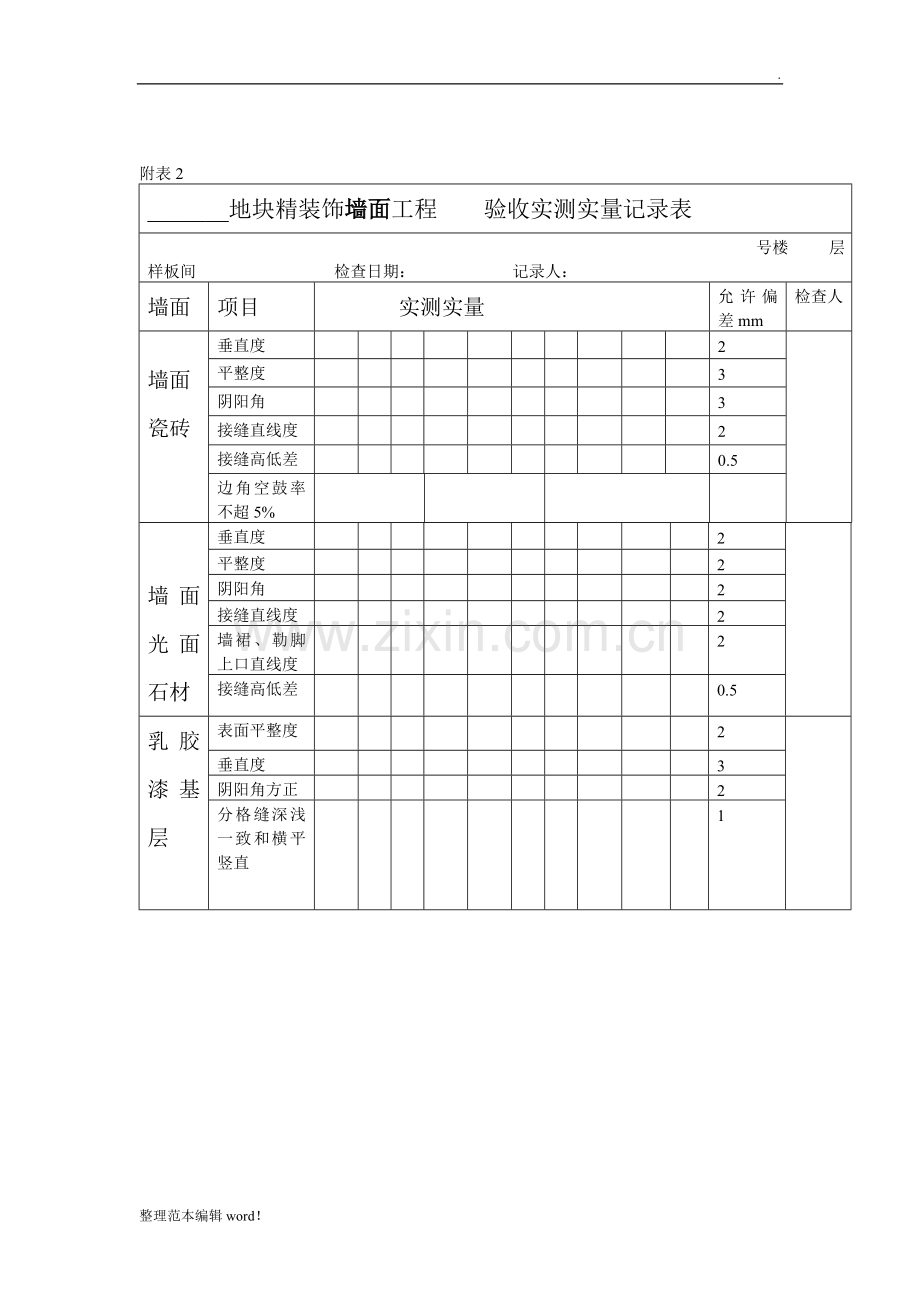 精装修工程过程验收表.doc_第2页