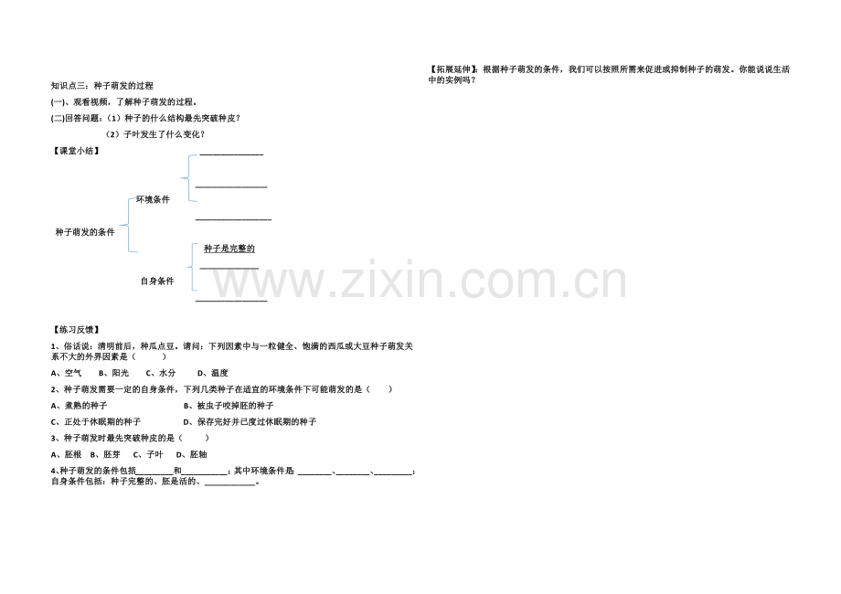 种子的萌发学案-副本.docx_第2页