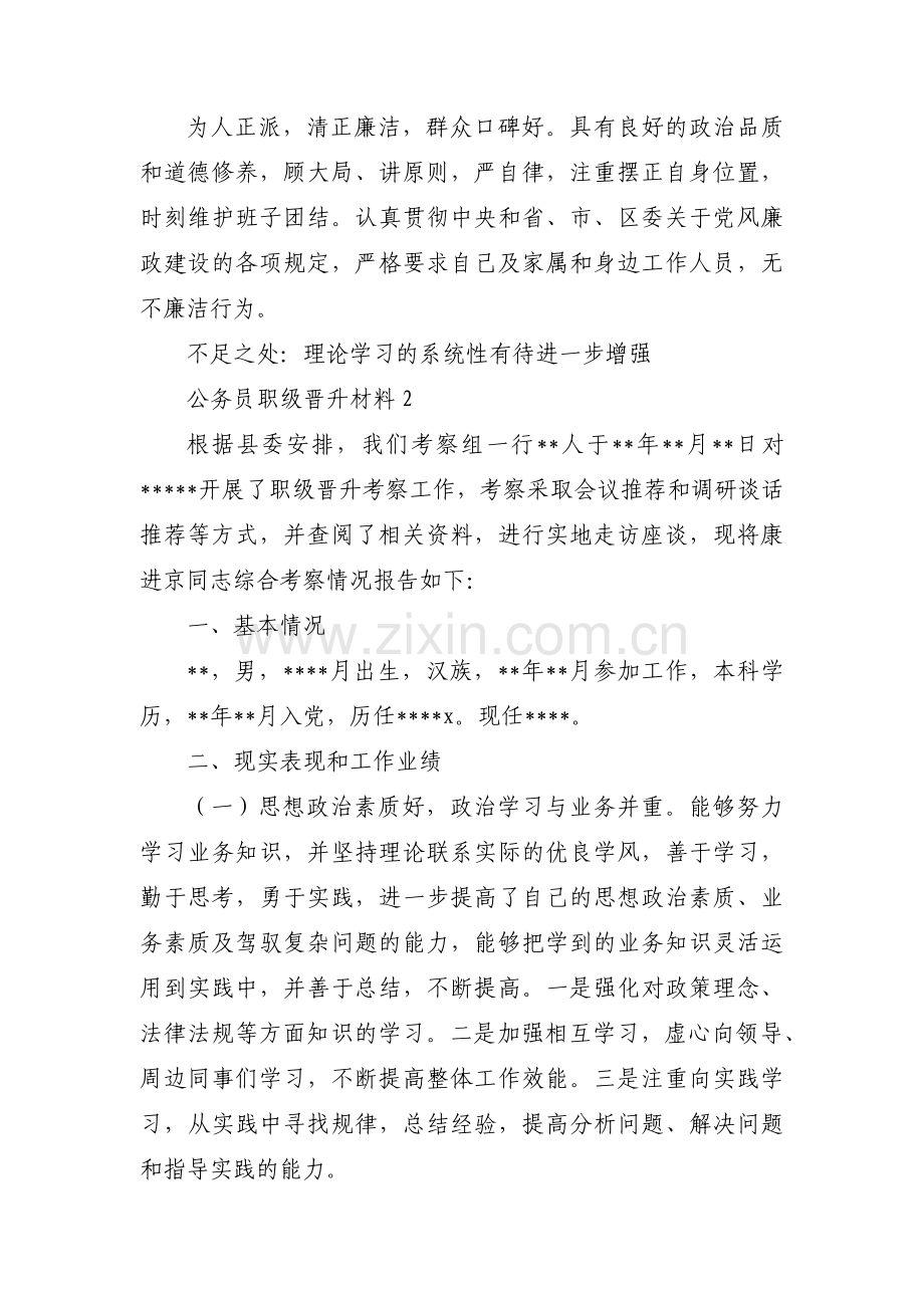 公务员职级晋升材料范文(10篇).pdf_第2页