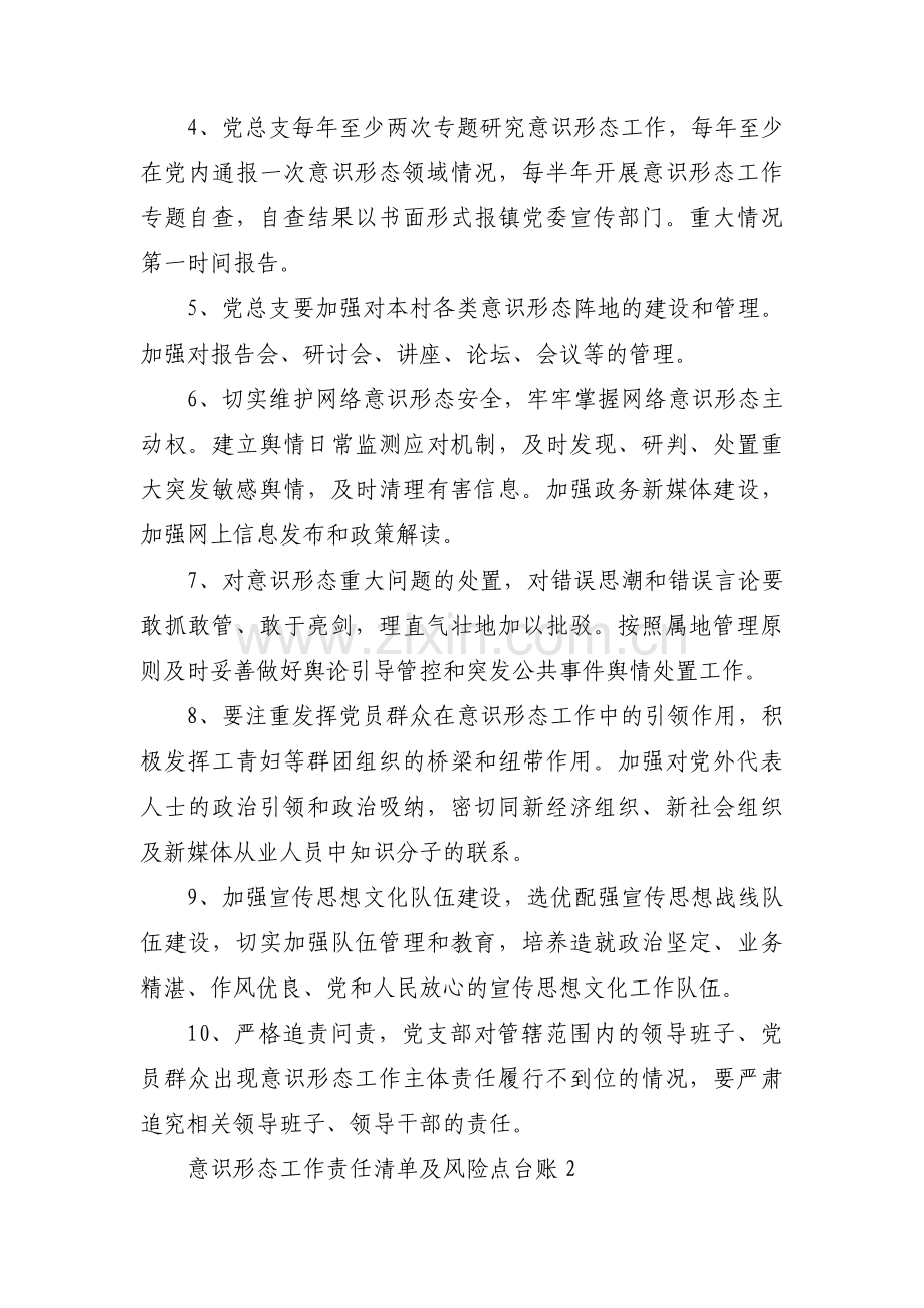 意识形态工作责任清单及风险点台账集合12篇.pdf_第2页