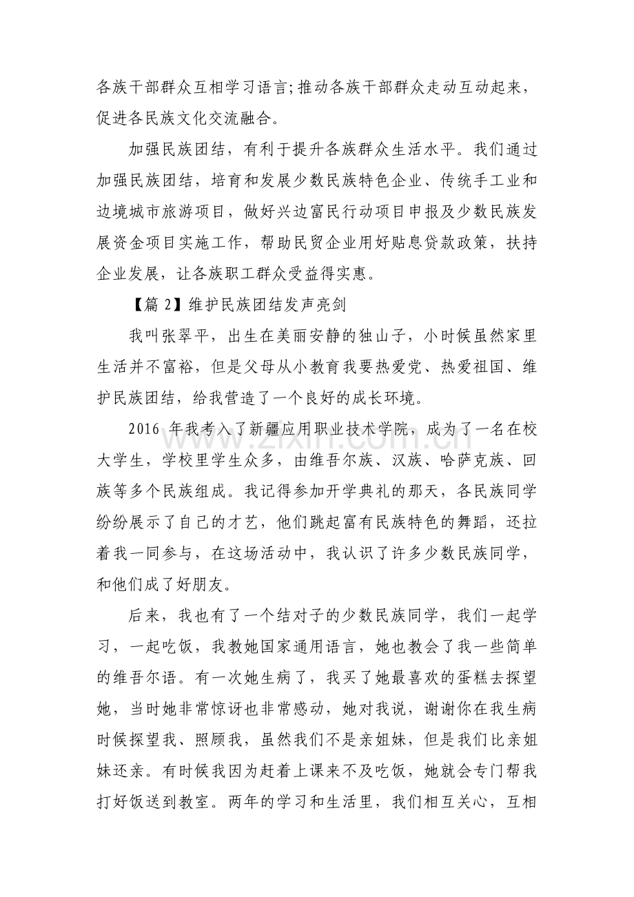 维护民族团结发声亮剑范文十二篇.pdf_第2页