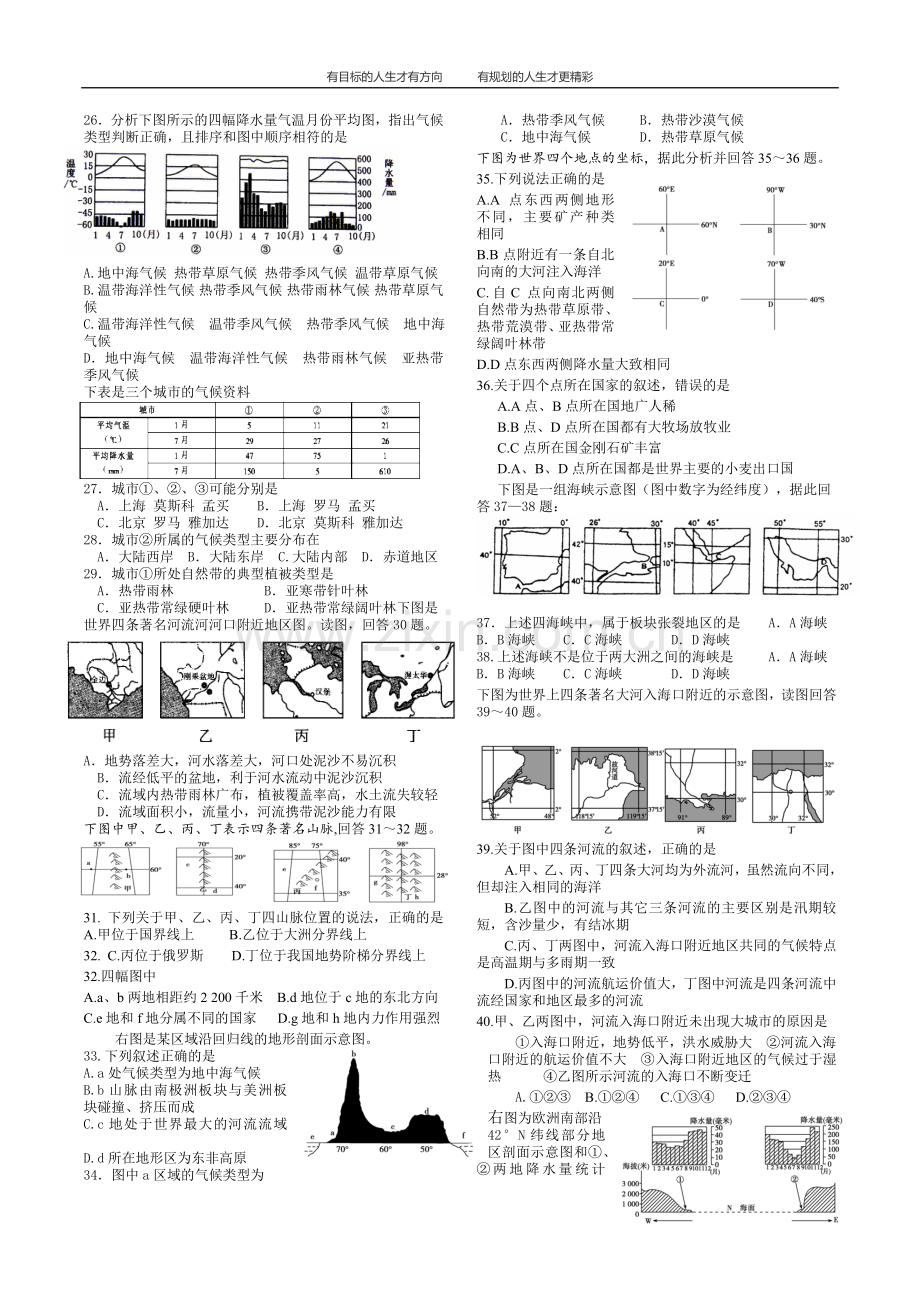 周末作业世界的陆地和海洋、气候.doc_第2页