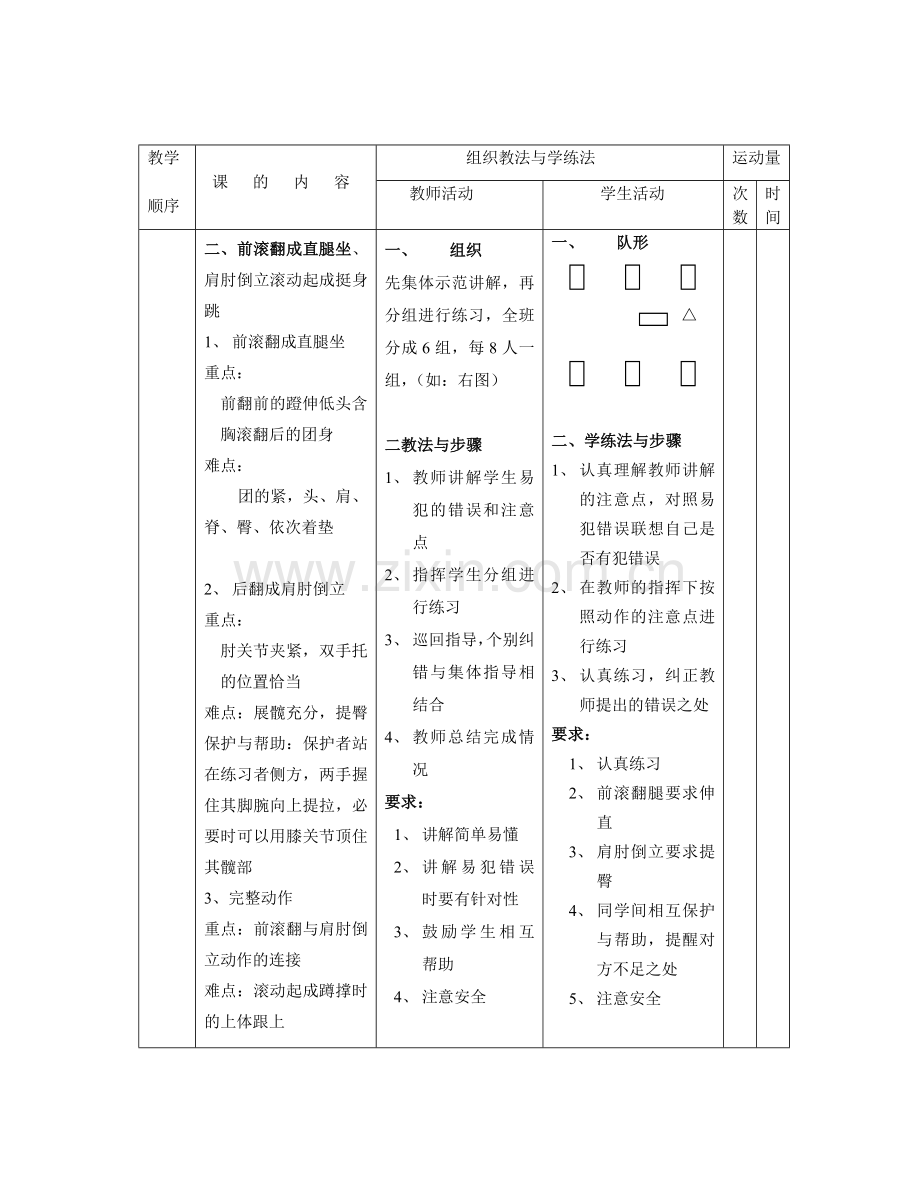 前滚翻、肩肘倒立教案.doc_第3页