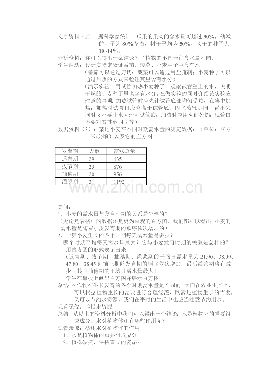 《绿色植物的生活需要水》教学设计.docx_第2页