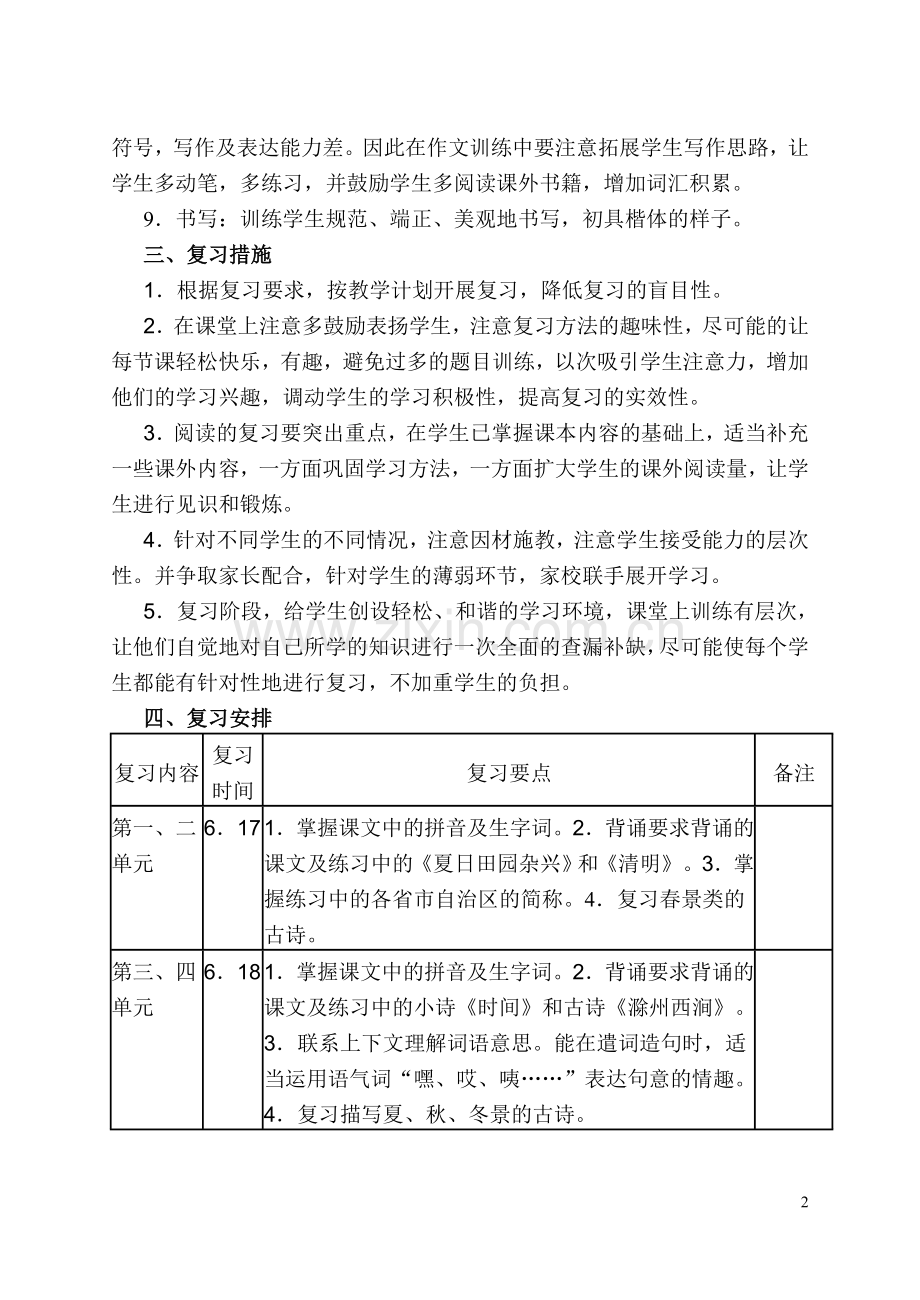 三下语文复习计划.doc_第2页