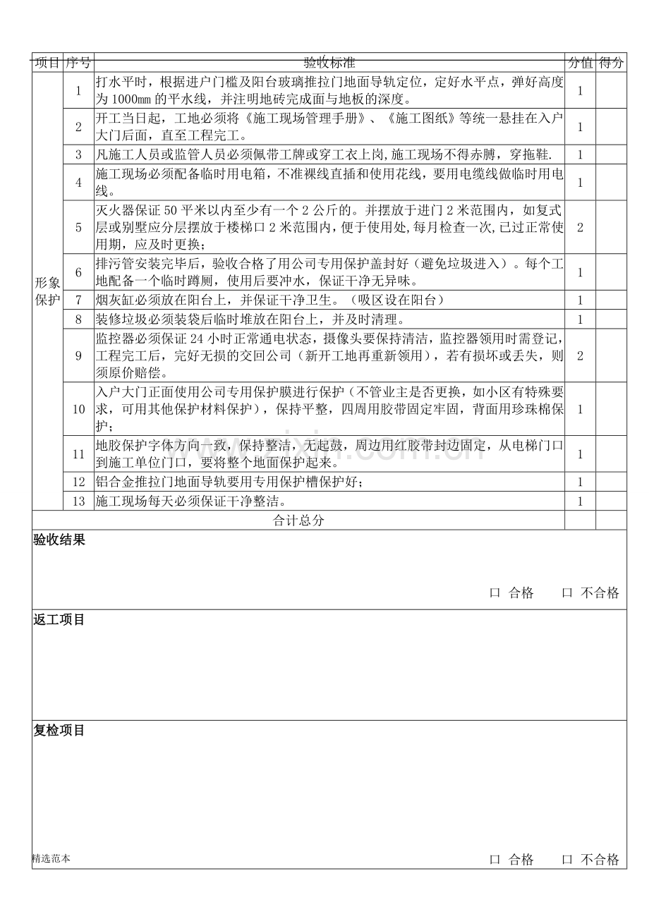 家装分项验收表.doc_第2页