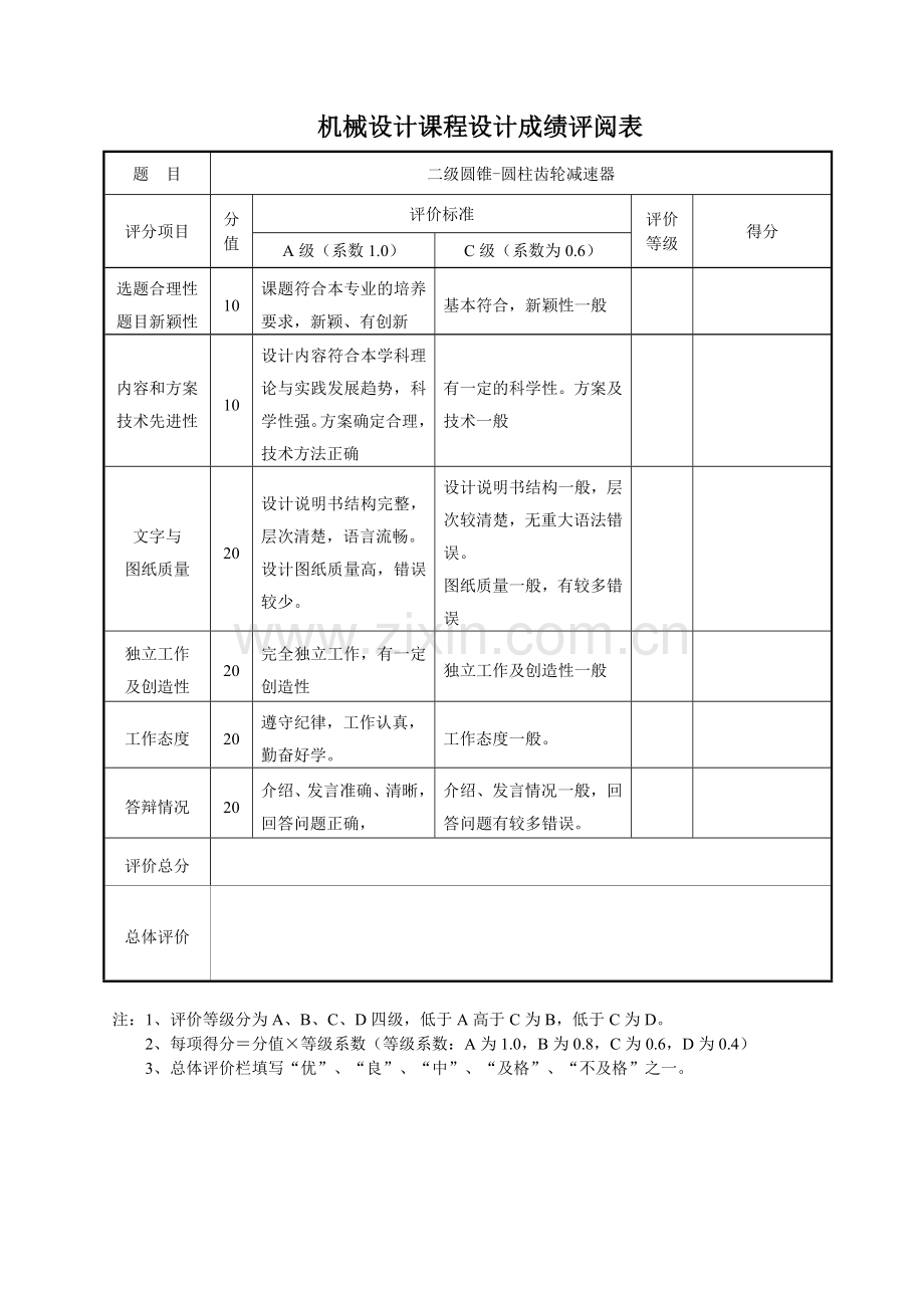 二级圆锥圆柱齿轮减速器课程设计.doc_第2页