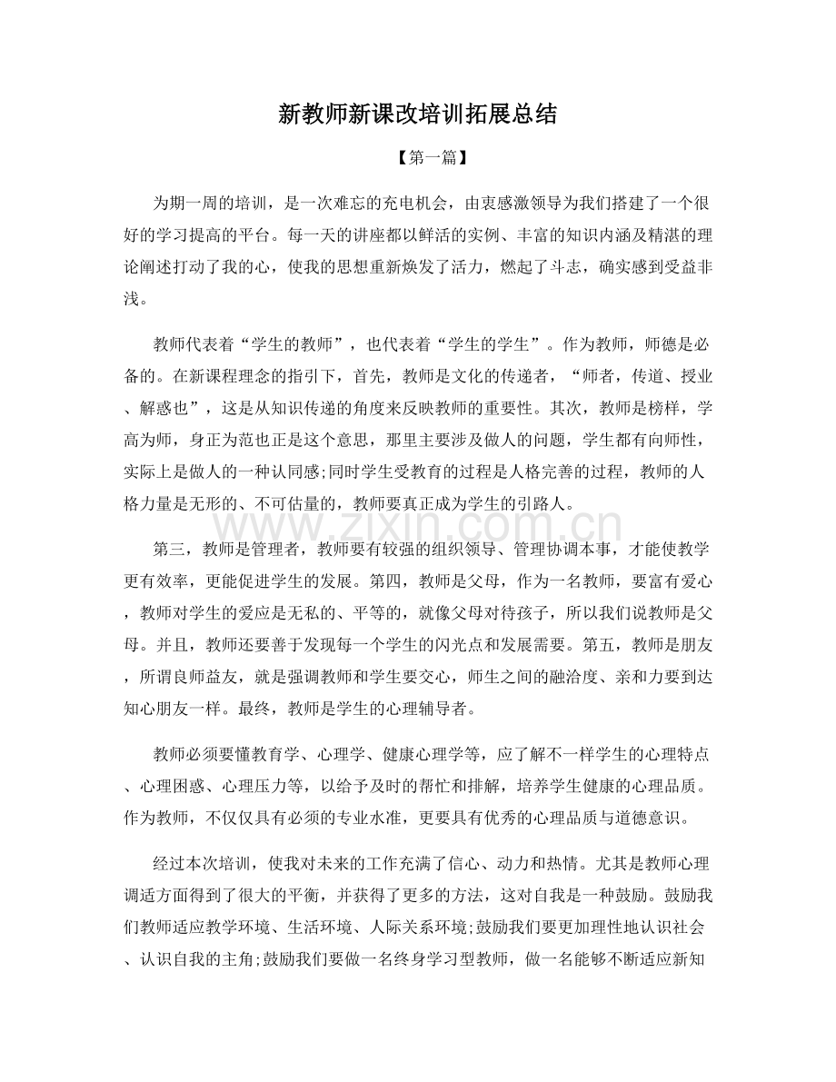 新教师新课改培训拓展总结.docx_第1页