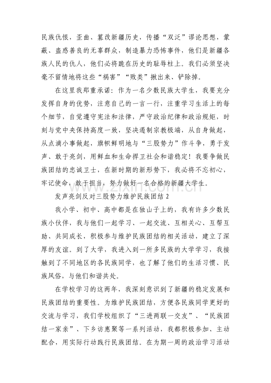 发声亮剑反对三股势力维护民族团结范文(13篇).pdf_第2页