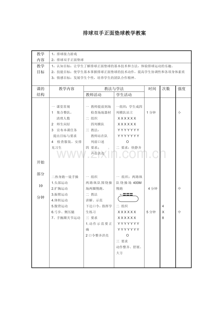 排球：正面双手垫球教案.doc_第2页