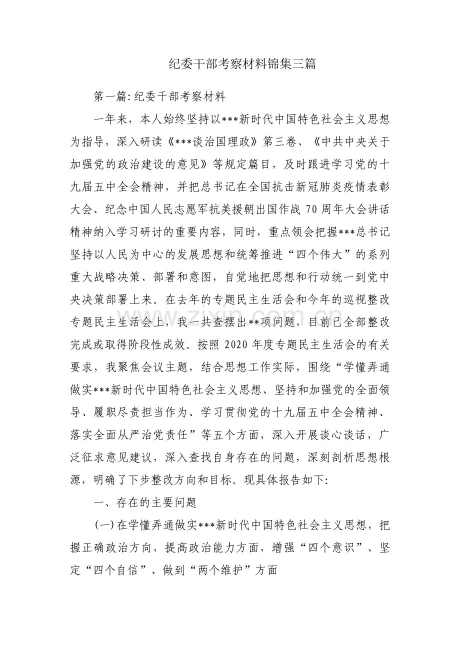 纪委干部考察材料锦集三篇.pdf_第1页