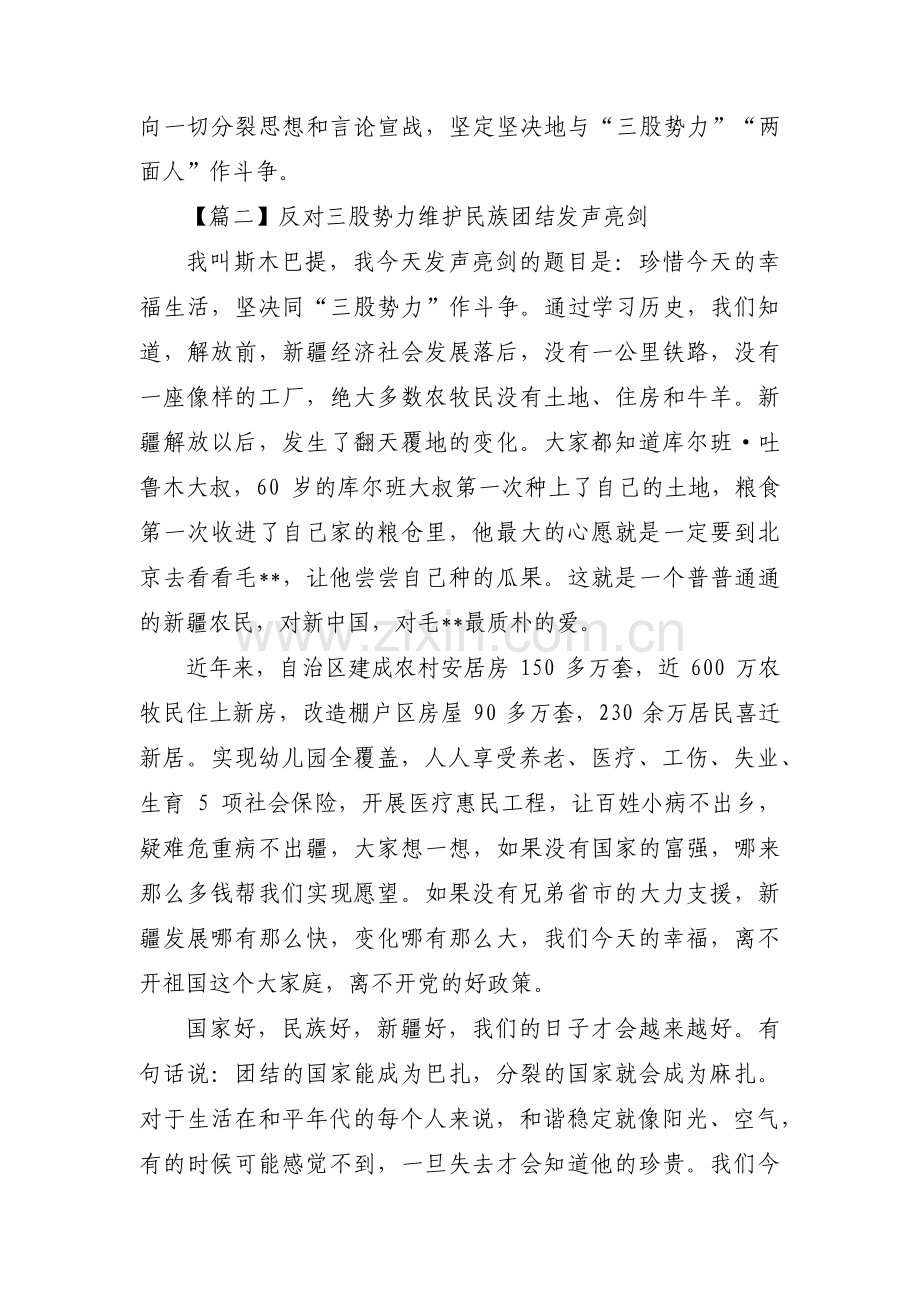 反对三股势力维护民族团结发声亮剑范文(8篇).pdf_第3页