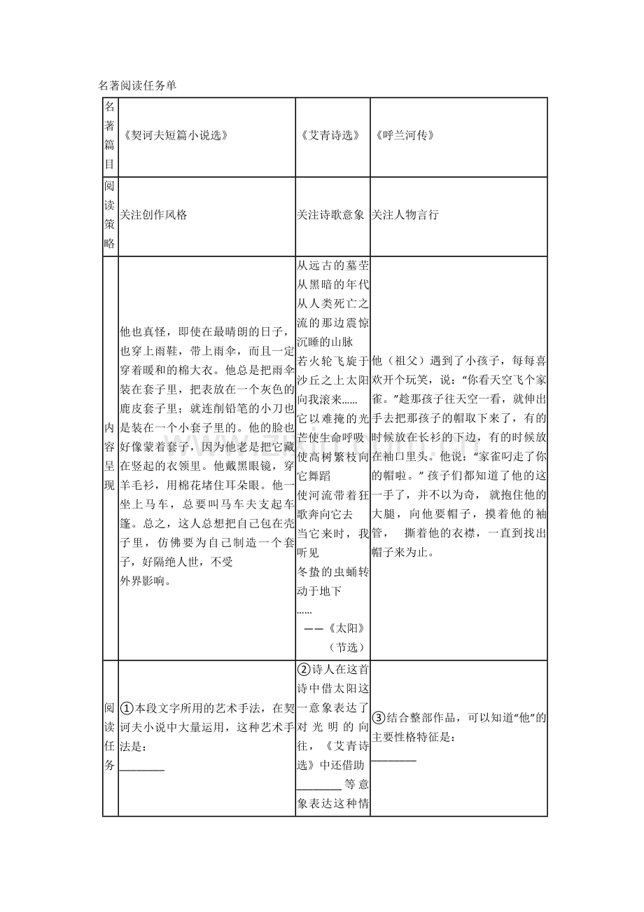 2020-2021语文部编版七年级语文下册练习题-常识及名篇名著含答案解析.doc_第3页