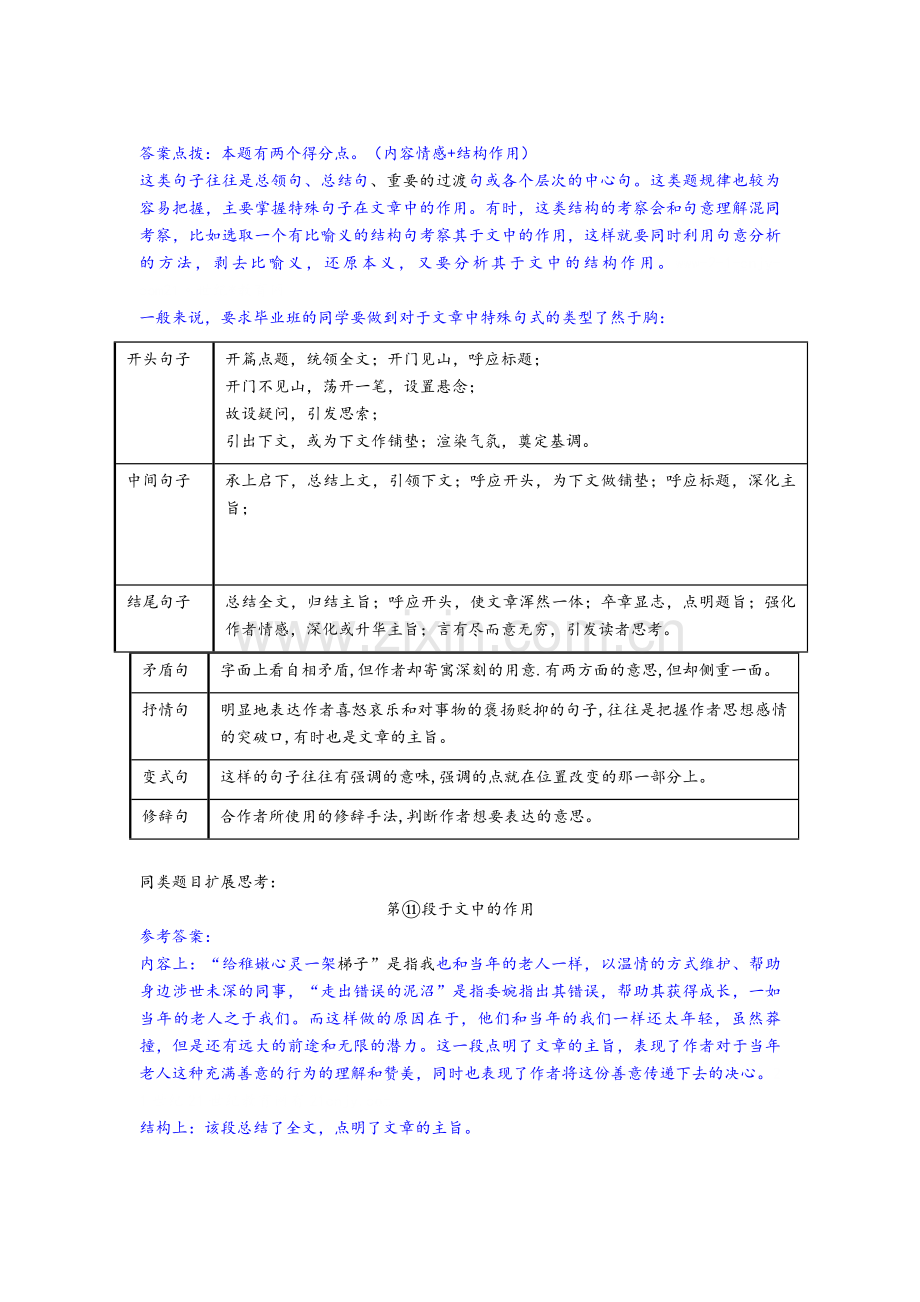 【新教材】部编语文小升初【阅读理解】阅读专项：句子作用剖析+20篇阅读理解题和答案.doc_第2页