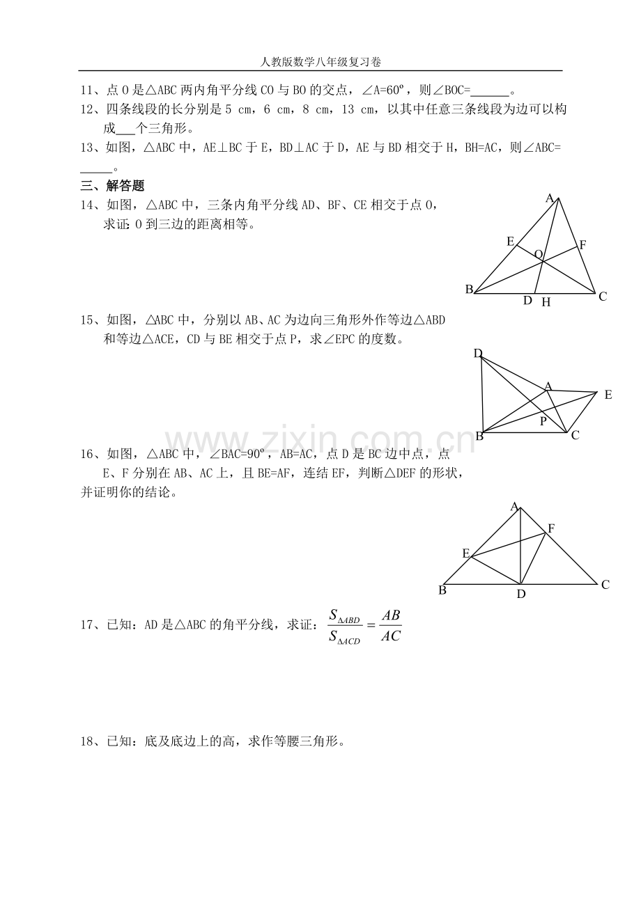 如皋初中八年级数学上全等三角形测试题(人教版).doc_第2页