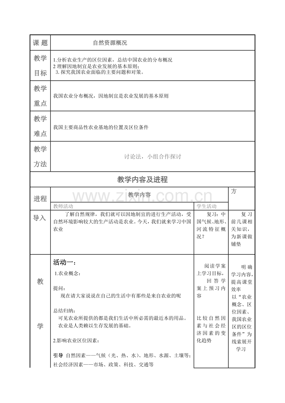 初中二年级地理上册第四章-中国的经济发展第二节-农业课件.doc_第1页