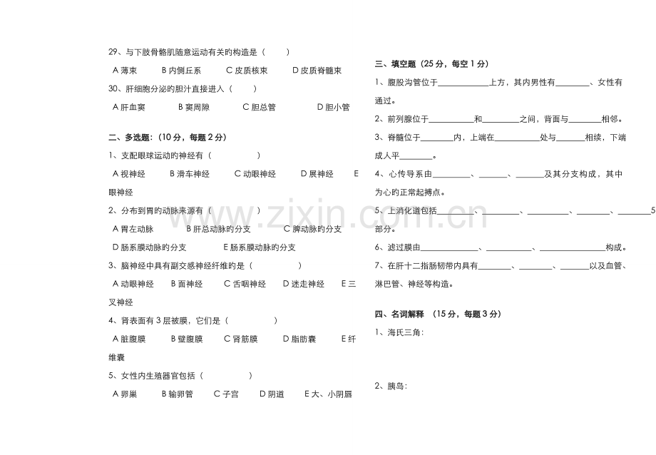 2022年专升本解剖复习题.doc_第3页