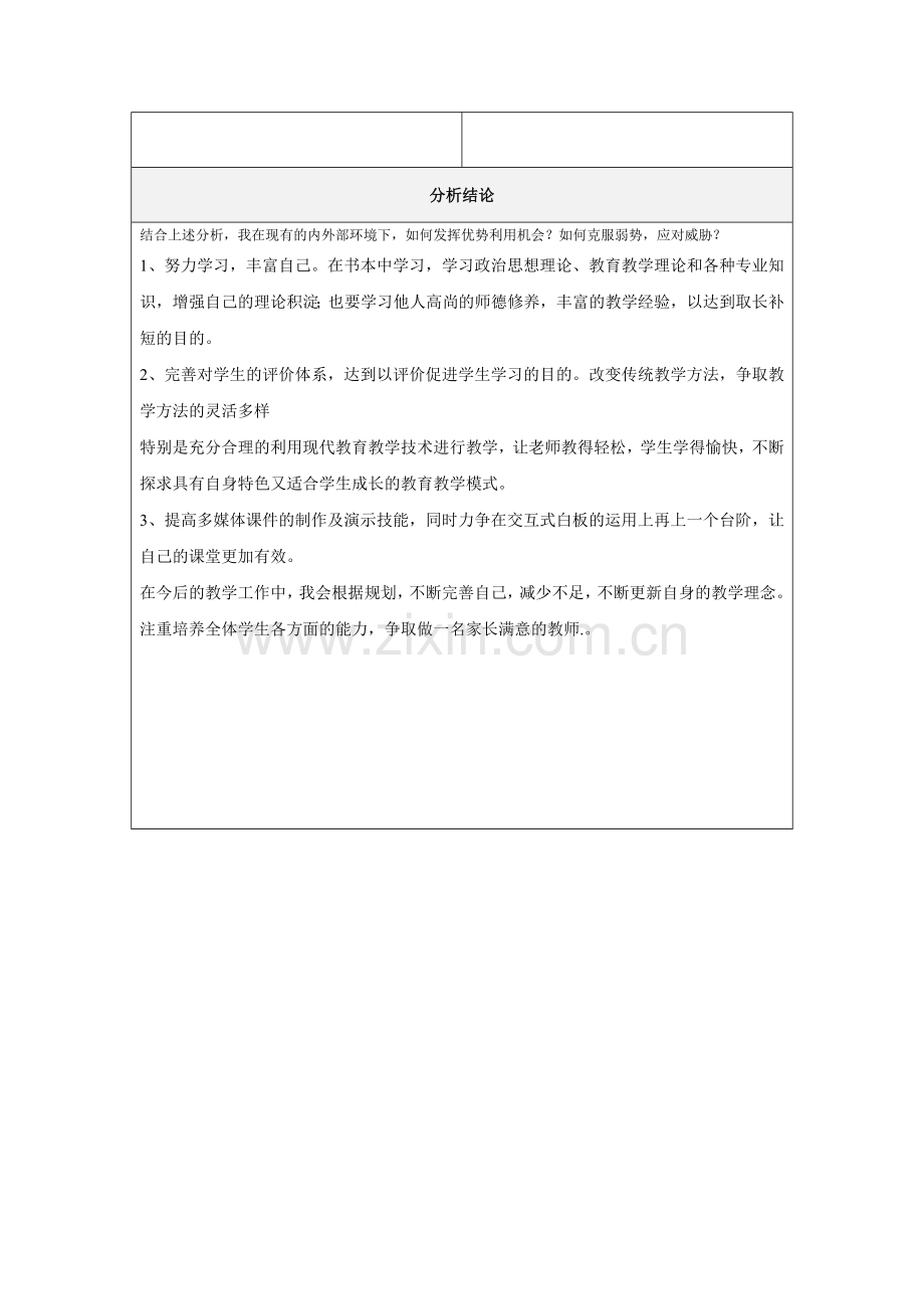 周艳平个人自我诊断SWOT分析表.doc_第2页