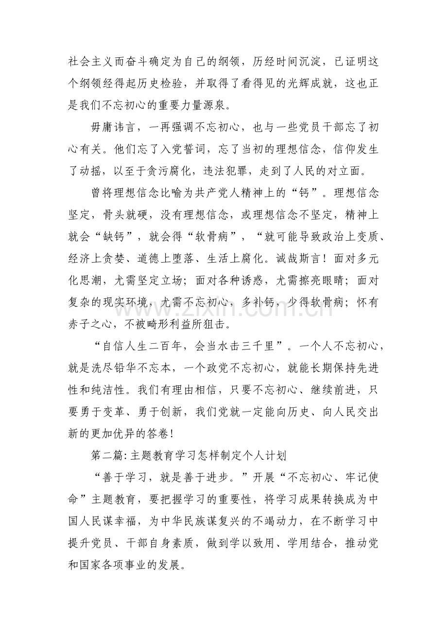 关于主题教育学习怎样制定个人计划【三篇】.pdf_第2页