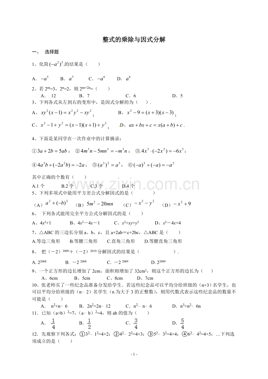 整式的乘除与因式分解.doc_第1页