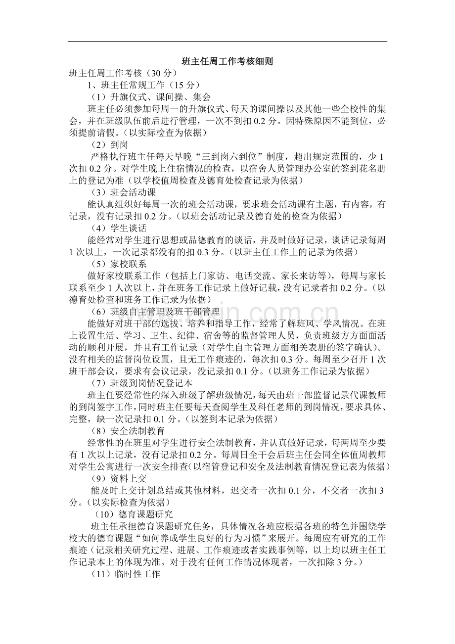 班主任周工作考核办法.doc_第1页