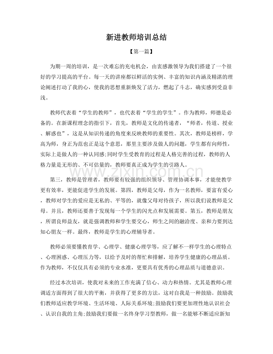 新进教师培训总结.docx_第1页