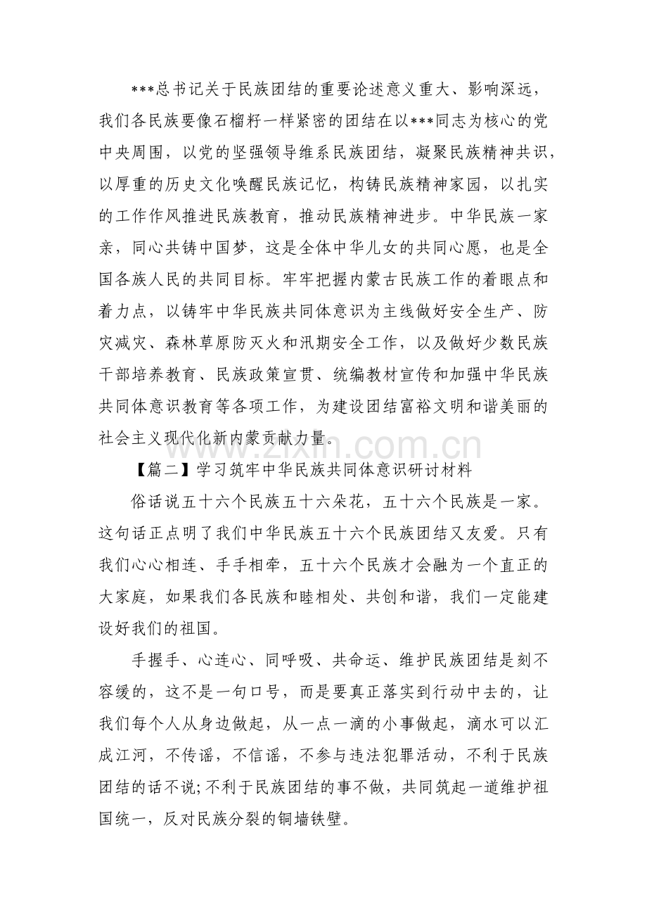 关于学习筑牢中华民族共同体意识研讨材料【十四篇】.pdf_第3页