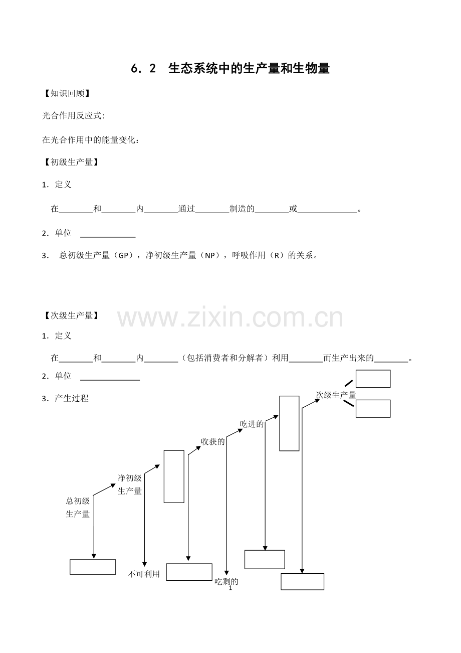 第二节生态系统中的生产量和生物量.docx_第1页