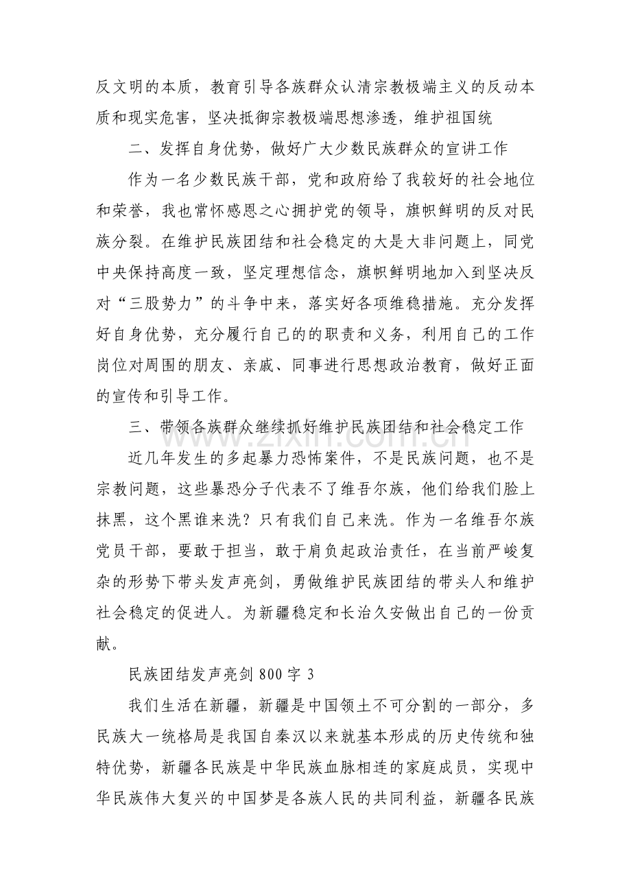 民族团结发声亮剑800字范文(6篇).pdf_第3页