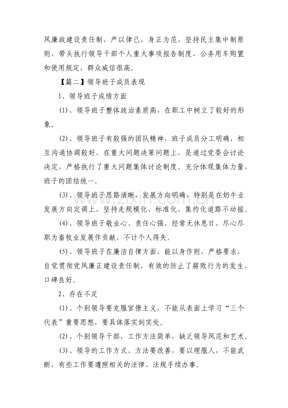 领导班子成员表现集合9篇.pdf_第3页