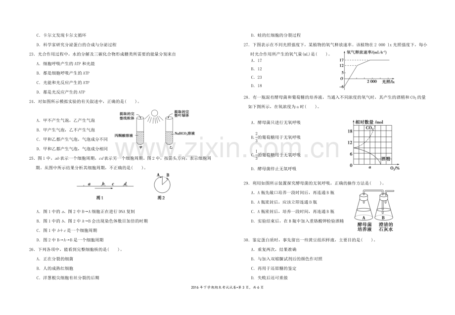 高一生物试卷.doc_第3页