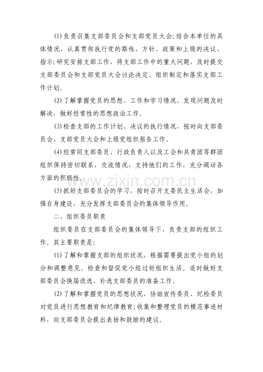 关于党支部委员会分工及职责【五篇】.pdf_第2页