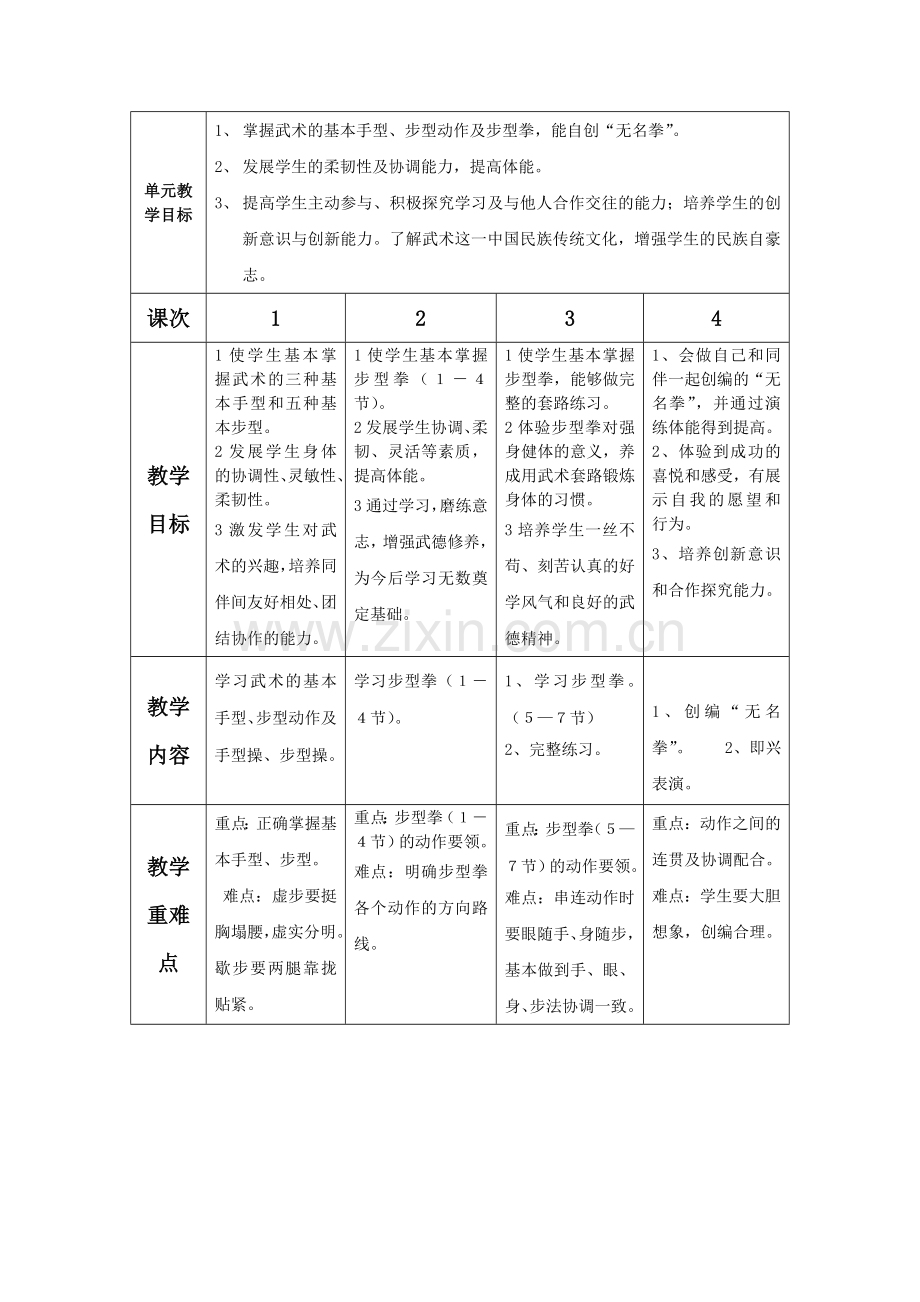 武术单元教学计划.doc_第2页