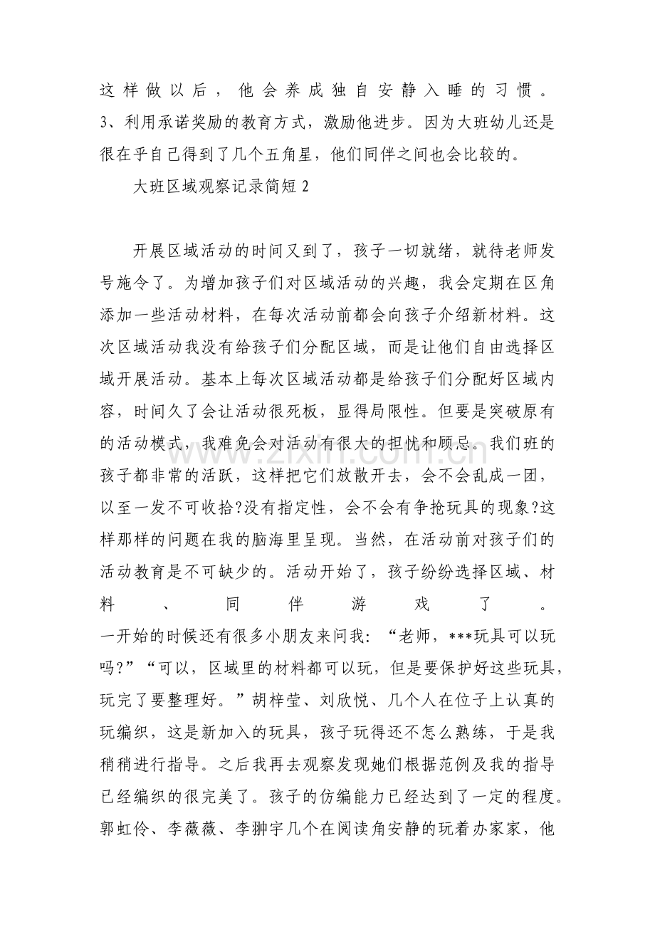 大班区域观察记录简短范文(4篇).pdf_第2页