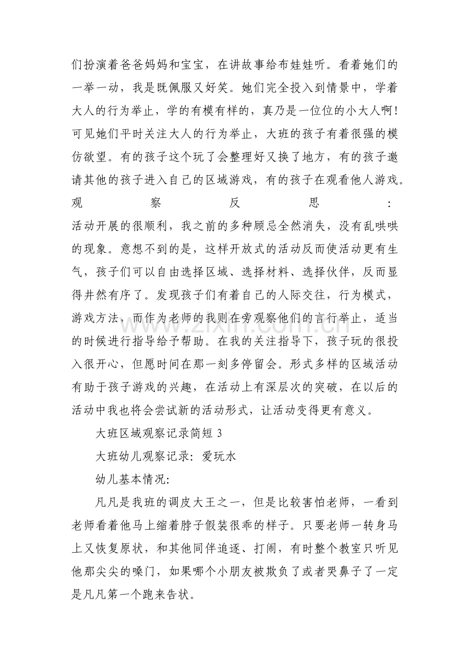 大班区域观察记录简短范文(4篇).pdf_第3页