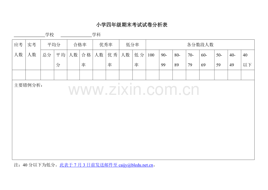 小学期末成绩分析表.doc_第1页