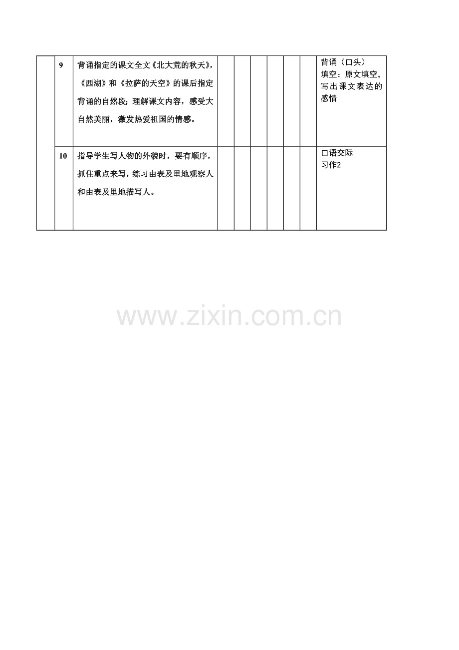 小学语文三年级第二单元双向细目表.doc_第2页