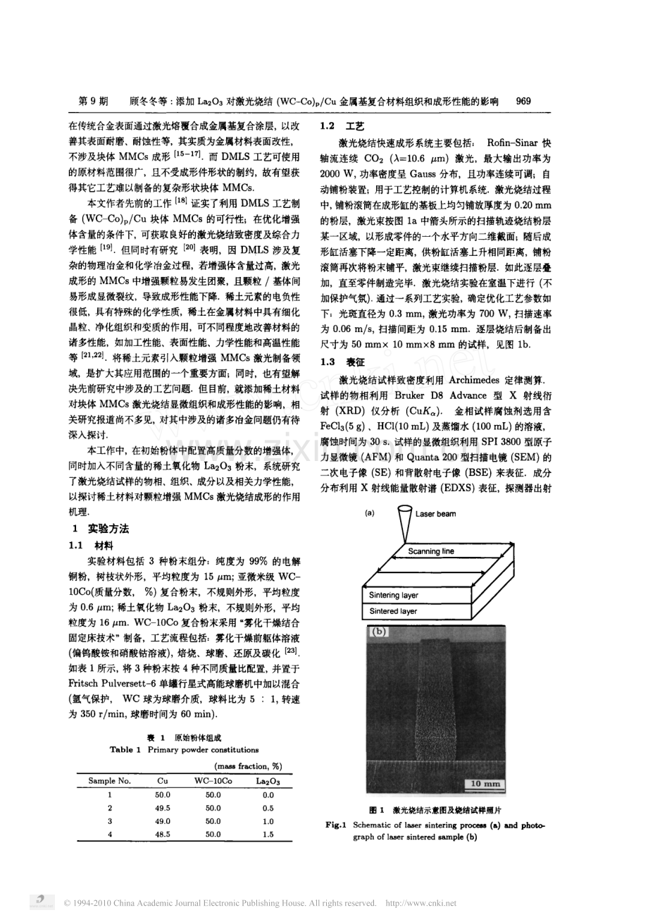 添加La_2O_3对激光烧结_W_省略_属基复合材料组织和成形性能的影响_顾冬冬.pdf_第2页