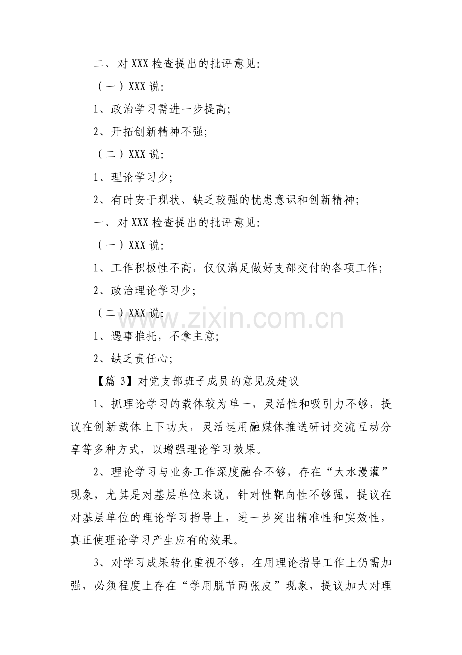 对党支部班子成员的意见及建议范文(通用16篇).pdf_第3页