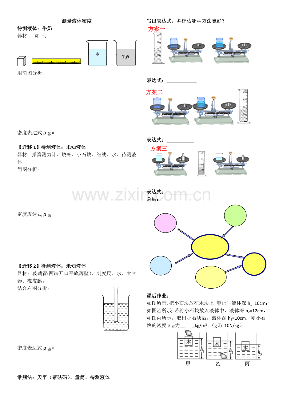 《密度的测量》复习课-学案设计.doc_第2页