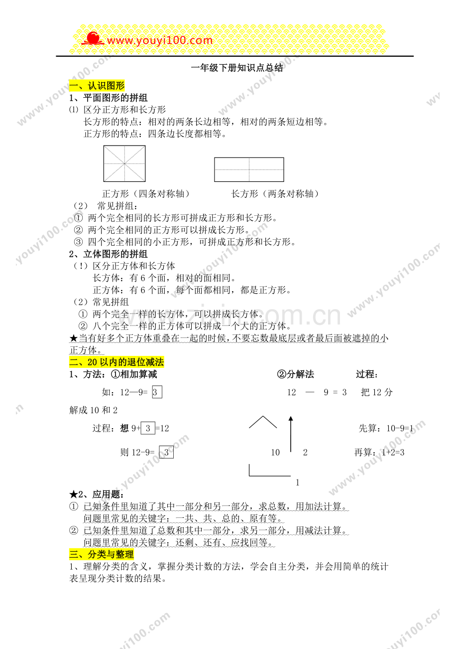 一年级下册知识点总结.doc_第1页