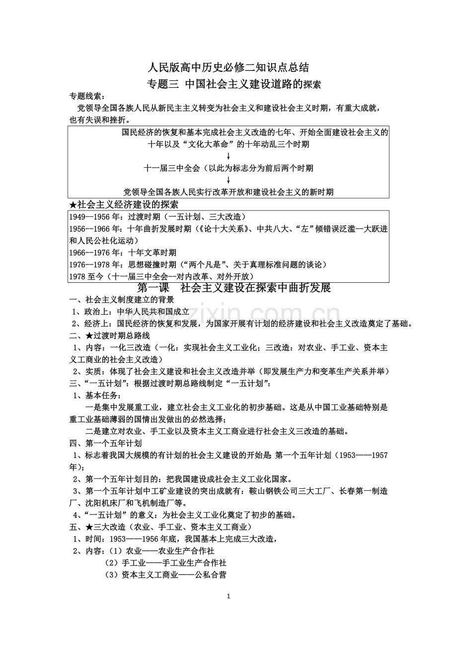 人民版必修二专题三知识总结.doc_第1页