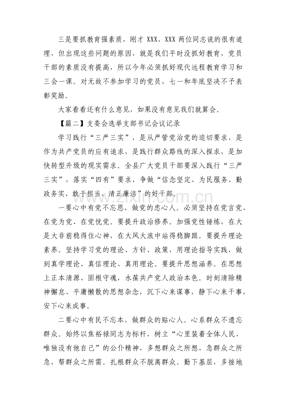 支委会选举支部书记会议记录范文(通用7篇).pdf_第3页