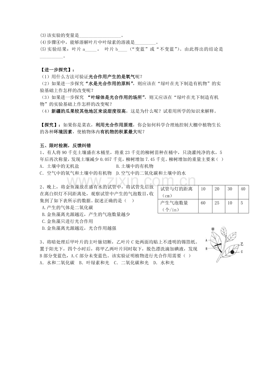 第一节　绿色植物通过光合作用制造有机物.docx_第2页