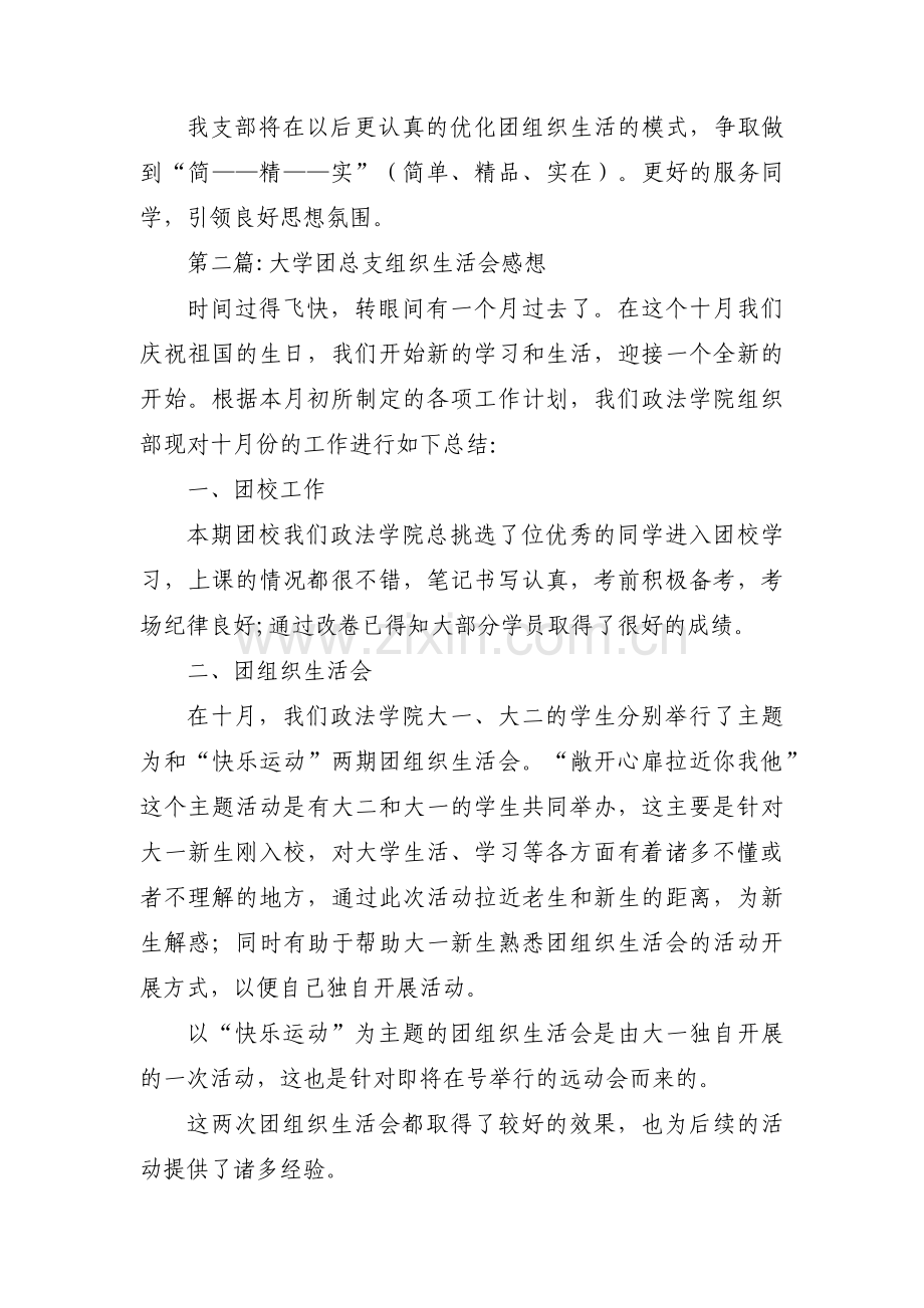 大学团总支组织生活会感想范文(通用3篇).pdf_第2页