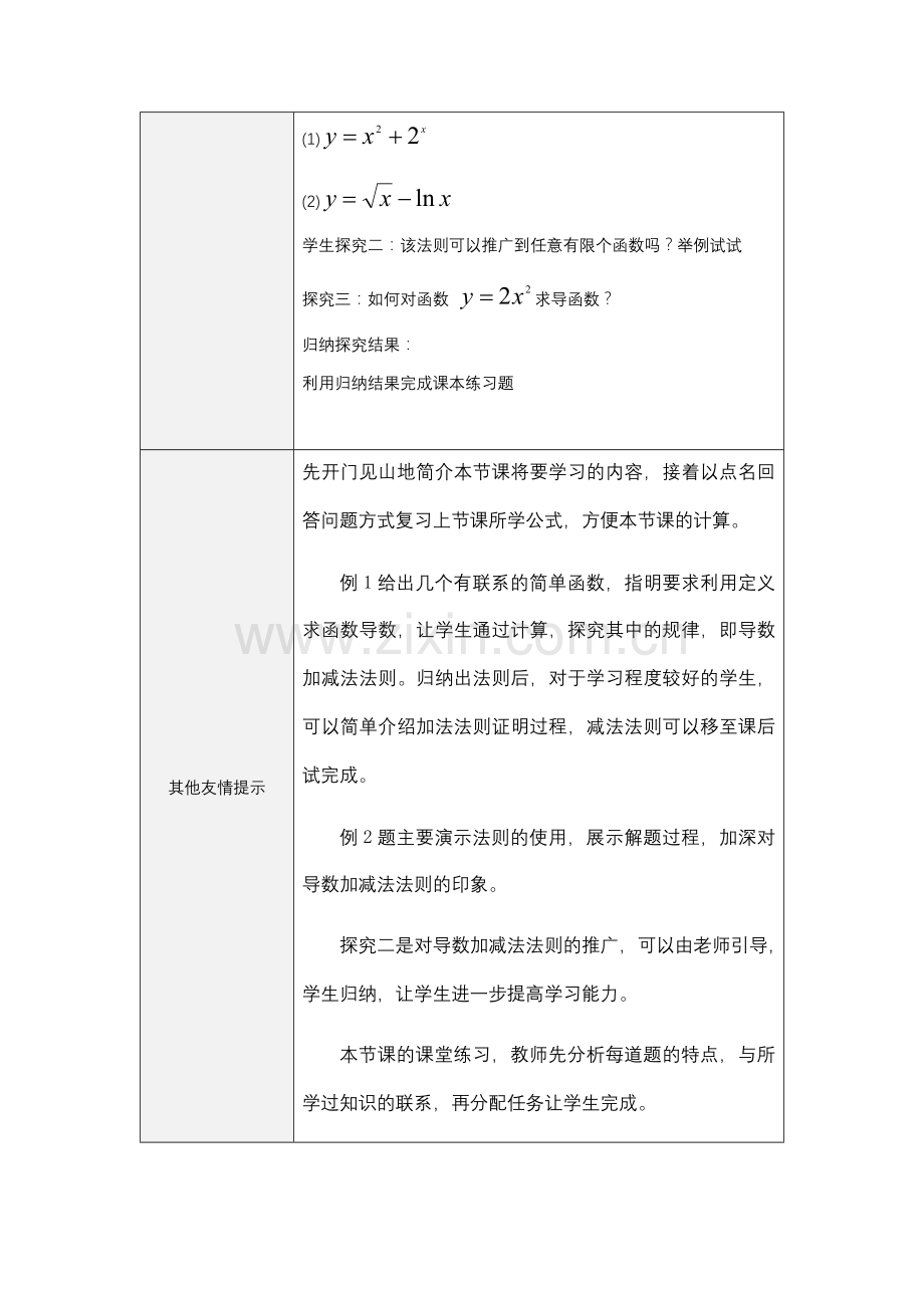 《导数的加法与减法法则》教学设计简介.docx_第2页