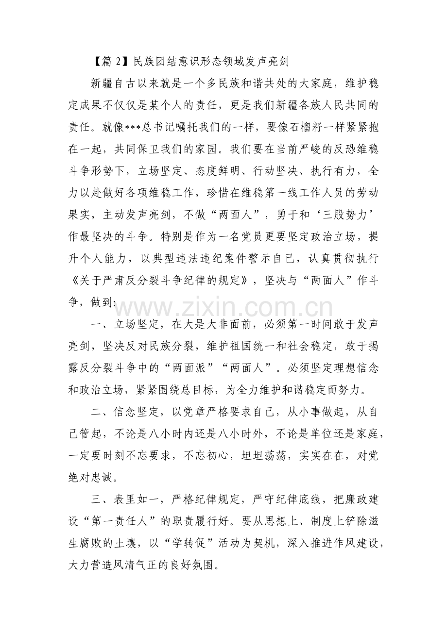 民族团结意识形态领域发声亮剑(通用4篇).pdf_第3页